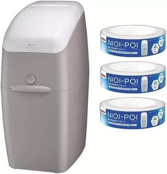 Aprica Strong Дезодорирующий одноразовый подгузник для утилизации Odor Poi Greige и Odor Poi x Odorless Poi Общая кассета с 3 обычными антибактериальными запахами