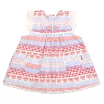 Apron Patchwork Border Kids Apron Pink 100cm [Kusuguru Japan] KAP105-01 розовый