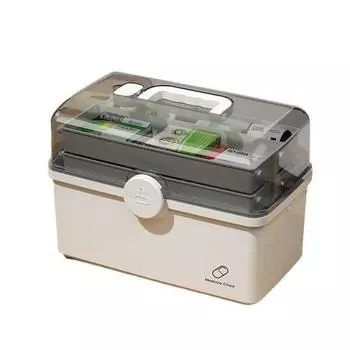 Аптечка большой емкости для домашней аптечки многослойной классификации хранения лекарств 29x 16x 15.7cm 1PCs белый