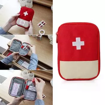 Аптечка первой помощи, дорожная аптечка, сумки для экстренной помощи, небольшой разделитель для лекарств, органайзер для хранения красный