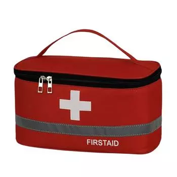 Аптечка первой помощи Легкие сумки с ручками Экономия места Ткань Оксфорд Медицинская коробка Кухня Спорт Аварийная ситуация red large