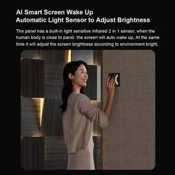 Aqara Smart Scene Panel Switch S1 Zigbee 3.0 3,95-дюймовый сенсорный экран AI Распознавание жестов Голос белый