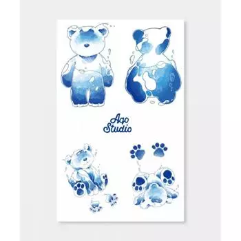 Aqostudiospace Ako X Inno Татуировка Наклейка Синяя FREE