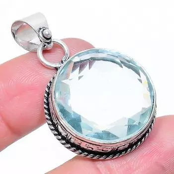 Aqua Apatite Gemstone Handmade 925 Sterling Silver Jewelry Pendant 1.69 O8G91