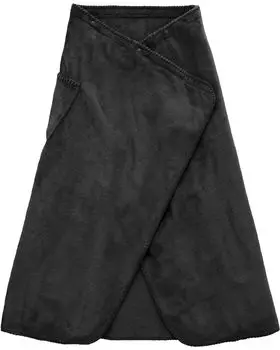 AQUA большой плед пончо палантин Mofua Mofua Half x Black зимнее 3WAY полуодеяло остается на месте с помощью кнопок зимнее теплое пушистое премиум микрофибра чёрный