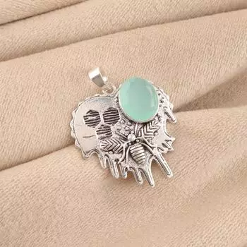 Aqua Chalcedony Gemstone 925 Sterling Silver Jewelry Pendant 1.49 Birthday Gift CP-28-21