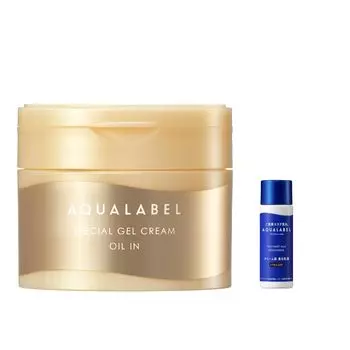 Aqua Label Special Gel Cream EX 90 г Основной блок гель Лечебное молочко Эмульсия Мини-размер включен Уход за кожей со старением Отбеливающий уход (Масло-в) Все в одном +