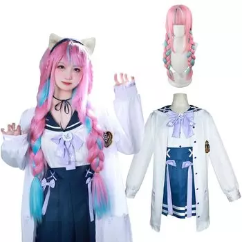 Aqua Minato Косплей с Vtuber Косплей Взрослый Культурный Сценический Костюм Сейлор Минато с [Kamizu Ryohin] Парик, Костюм, Костюм, Фестиваль, Событие,