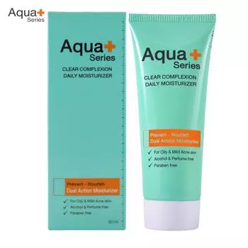 Aqua+ Series Clear Complexion Ежедневный увлажняющий крем, профилактическое питание, увлажняющий крем двойного действия, для жирной и легкой кожи с прыщами, 50 мл. 50 ml.
