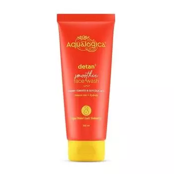 Aqualogica Detan+ Smoothie Face Washing с гликолевой кислотой и томатами черри для мужчин и женщин для удаления загара, увлажнения и мягкого отшелушивания - 100 мл
