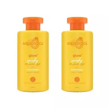Aqualogica Glow+ Squishy Shower Gel с витамином С и папайей - 250 мл (Упаковка из 2 шт.)
