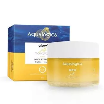 Aqualogica Glow+ Увлажняющий крем-желе с витамином С и папайей для осветляющего увлажнения, не оставляет липкости и увлажняет кожу для мужчин и женщин - 50 г