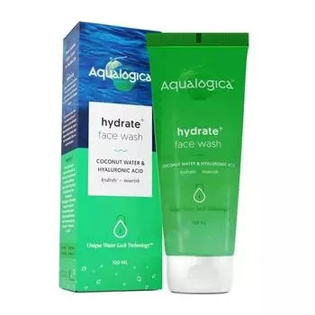 Aqualogica Hydrate+ Средство для умывания с гиалуроновой кислотой и кокосовой водой для глубокого очищения и увлажнения для мужчин и женщин - 100 мл