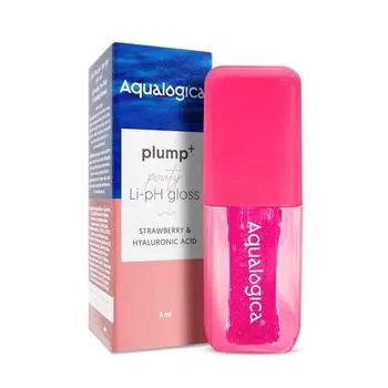 Aqualogica Plump+ Pouty Li-Ph Glossy - ломтик арбуза | Блеск для губ с клубникой и гиалуроновой кислотой | Легкий -5 мл