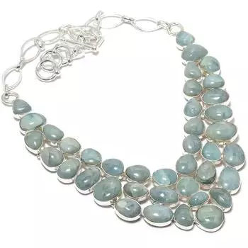 Aquamarine Gemstone Handmade 925 Silver Jewelry Necklace 18 JCN484-208