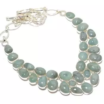 Аквамарин драгоценный камень ювелирное изделие ручной работы 925 серебряное ожерелье 18 дюймов JCN409-128