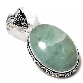 Aquamarine Gemstone Handmade 925 Sterling Silver Gift Jewelry Pendant 2.21 K5c94