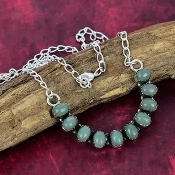 Aquamarine Necklace 925 Sterling Silver Jewelry, Gemstone Adjustable Chain Necklace, Gift For Her Handmade Dainty Jewelry