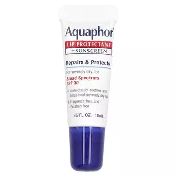Aquaphor, Защитное средство для губ + солнцезащитный крем, SPF 30, 0,35 жидких унций (10 мл)
