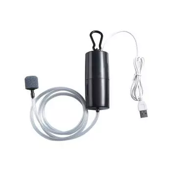 Aquarium Air Pump USB Mini Fish Tank Oxygen Pump Portable Silent Air Aerator Pump Oxygen Bubbler with Air Stone for Small Medium Fish Tanks Pond A