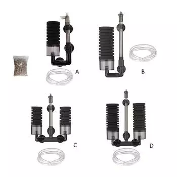 Aquarium Biochemical Sponge Filter Sponge Foams Filter with Suction Cups Quiet for Small Medium Fish Tanks