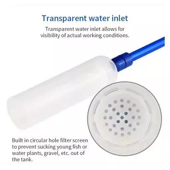 Aquarium Siphon Fish Tank Syphon Vacuum Cleaner Pump Semi-automatic Water Change Changer Gravel Water Filter Accessories 1.5M