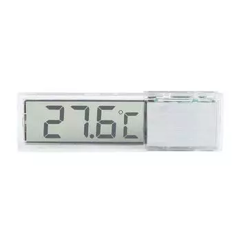 Aquarium Thermometer 3D LCD Electronic Transparent Digital Fish Tank Thermometer for Water серебряный
