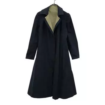 Aquascutum 80s Made in England Old reversible coat Navy x beige Women Used