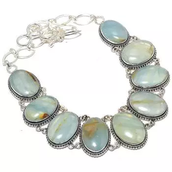 Aquateen Gemstone Handmade Ethnic 925 Silver Necklace 18 JCN353-50