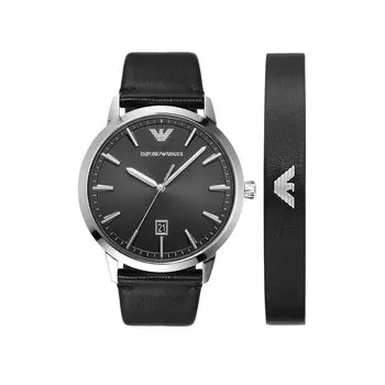 AR80064SET Черные [Emporio Armani] Мужские часы, чёрный