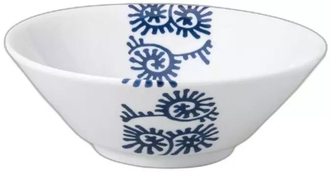 Arabesque and White Chinese Cut 20cm x x Chinese Bowl Setomonohonpo (inside outside) Bowl, [19.6 19.6 7.2cm, 910cc]