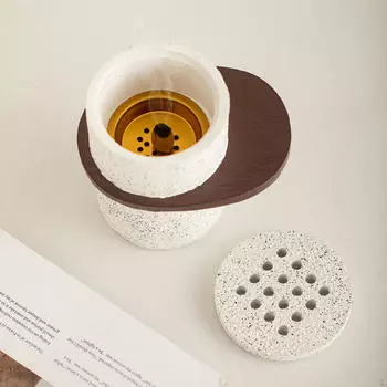 Арабская курильница для благовоний, аромаукрашение, держатель для конуса из смолы, бахур для стола для йоги, спальни S White