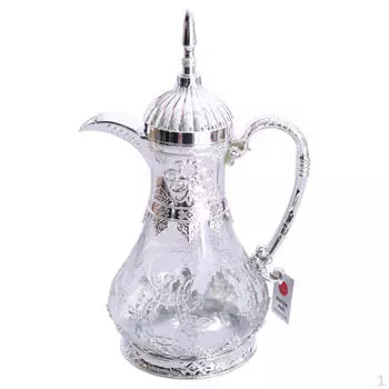 Арабский кофейник, машина, универсальный бытовой, 1,6 л, большой емкости, заварочный чайник, чайник для чая серебряный