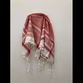 Арабский шарф Шема Кефия Хирбави Палестинский белый кремовый шарф Куфия Хабиби L разноцветный