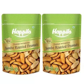 Арахис Happilo Premium Jumbo Sand жареный 160 г (Упаковка из 2 шт.), Богат белком, клетчаткой и необходимыми питательными веществами, полезный перекус, насыщенный вкус