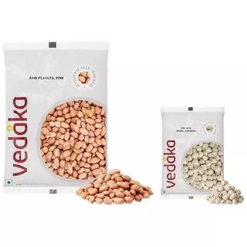 Арахис сырой Vedaka, розовый, 1 кг и бренд Amazon - Vedaka Fox Nuts (Пхул Махана), 200 г