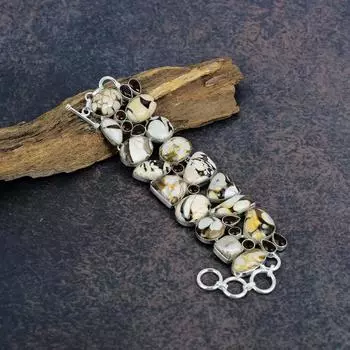 Арахисовое дерево, браслет с красным гранатом, ювелирные изделия из стерлингового серебра 925 пробы, красивый браслет ручной работы для свадебного подарка Adjustable with 8 inches жёлтый