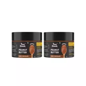 Арахисовое масло, темный шоколад от True Elements (350 г* 2) - Намазки для хлеба | Любят дети | Высокое содержание белка | Без рафинированного сахара