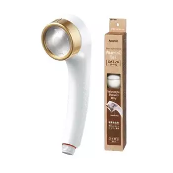 Aramic Shower Water High Water Chlorine Защищает волосы Витамин C 6 Салонный стиль Кожа Сделано в Японии Голова, Экономия, Давление, Удаление, Красота, Шарики, белый