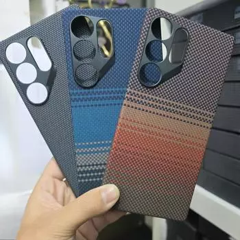 Арамидный кевларовый углеродный волокнистый жесткий чехол для Samsung S25 Ultra Magnetic Защитный чехол Плавающий тканый цветной Galaxy S24 Ultra Light Shell For S25 Ultra