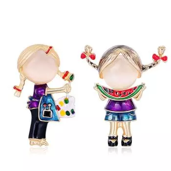 Арбуз Девушка Смешная Картина Девушка Модные Украшения Брошь Булавка Воротник Аксессуары Костюм Шарф Зажим watermelon girl