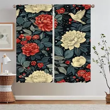 Арбуз и голубь оконные шторы в продаже Бесплатная доставка Домашний интерьер Шторы теневые шторы для гостиной Украшения Кудри W50xH70cmx2pcs-CL