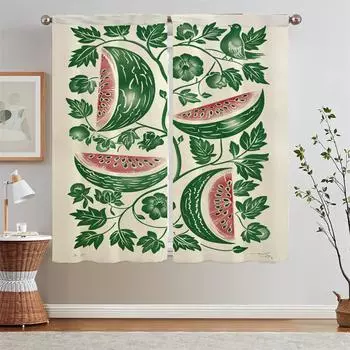Арбуз и голубь Таможенная бесплатная доставка Товары Разделитель Спальня Шторы 2 шт Карнизы Затемняющие Шторы Кудри W50xH70cmx2pcs-CL