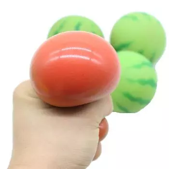 Арбузный мячик Декомпрессионная сжимающая игрушка Подарочная имитация Фруктовые сжимающие украшения Декомпрессионные детские игрушки as the picture