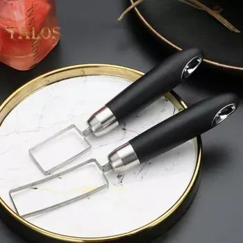 Арбузный резак из нержавеющей стали, ломтерезка, инструменты для нарезки кубиками дыни, эргономичный дизайн ручки, гаджеты для домашней кухни M чёрный