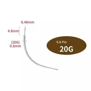 Arc External Thread Ear Bone Stud Titanium Alloy Titanium steel pin bending guide pin/Rod thick 0.8