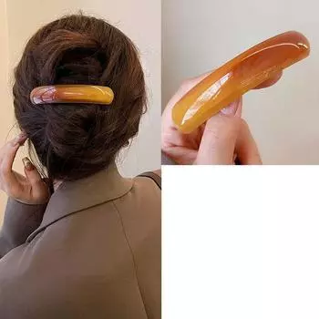 Arc Leopard Print Hair Clip PVC Large Hairpin Personalized Spring Clip Daily style 2