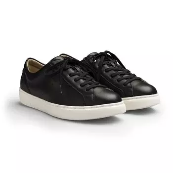 Arch Fitter Official 143 Lace Up Leather 2 Lace Up Low Cut Arch Support Simple Flat Feet [AKAISHI] (22.0cm Black) чёрный