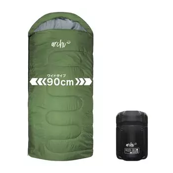 Archi Широкоформатный спальный конверт Антибактериальный Спящий в условиях катастрофы Минимальная рабочая температура Сумка, Тип, 210T, Характеристики, Автомобиль, темно-зеленого