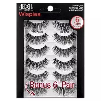 Ardell Eyelashes, Wispy, 113 Black, 6 Pairs